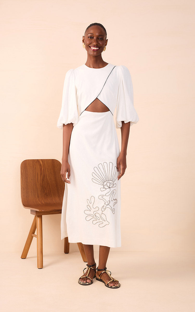 Shell Embroidered Maxi Dress