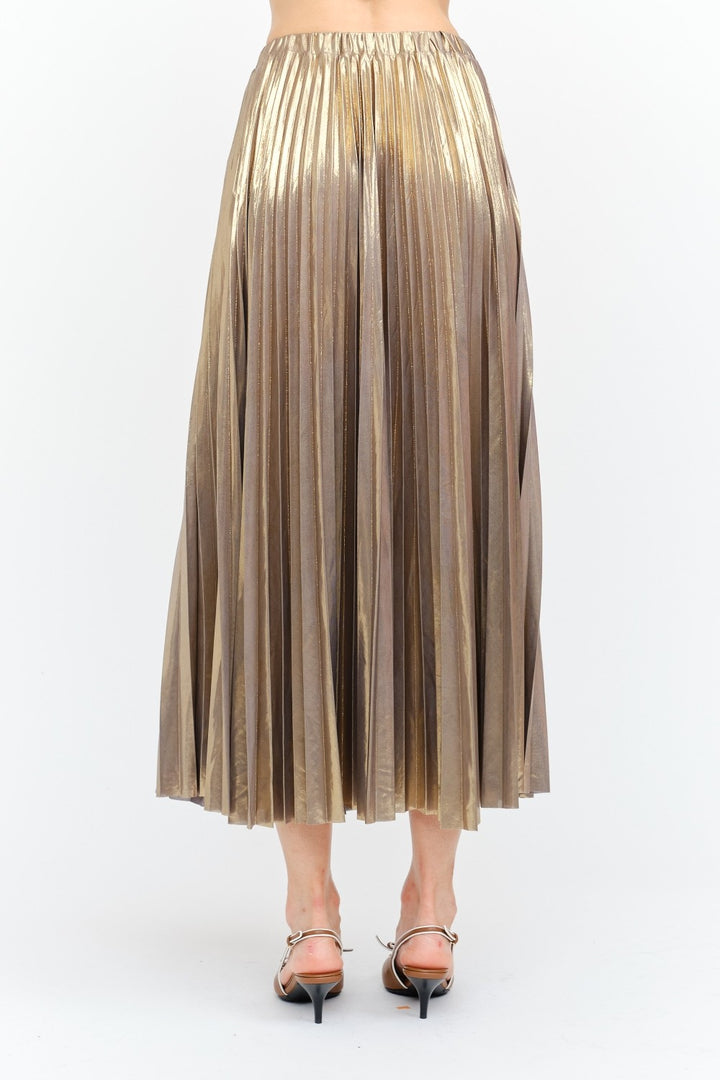 Alessandra Pleated Skirt Gunmetal
