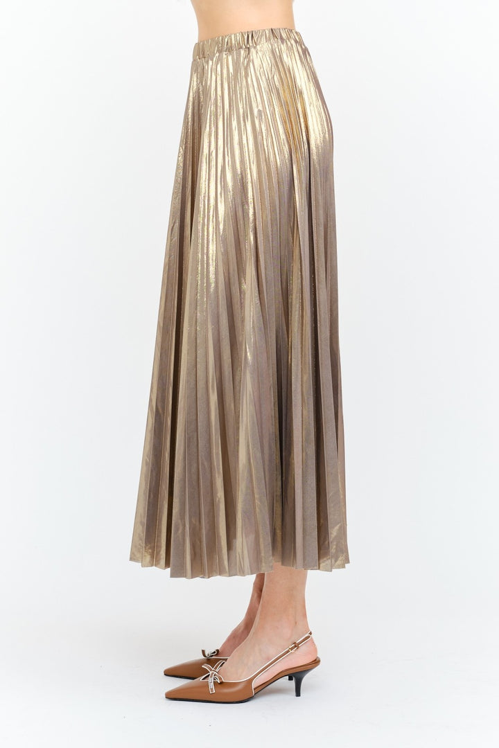 Alessandra Pleated Skirt Gunmetal