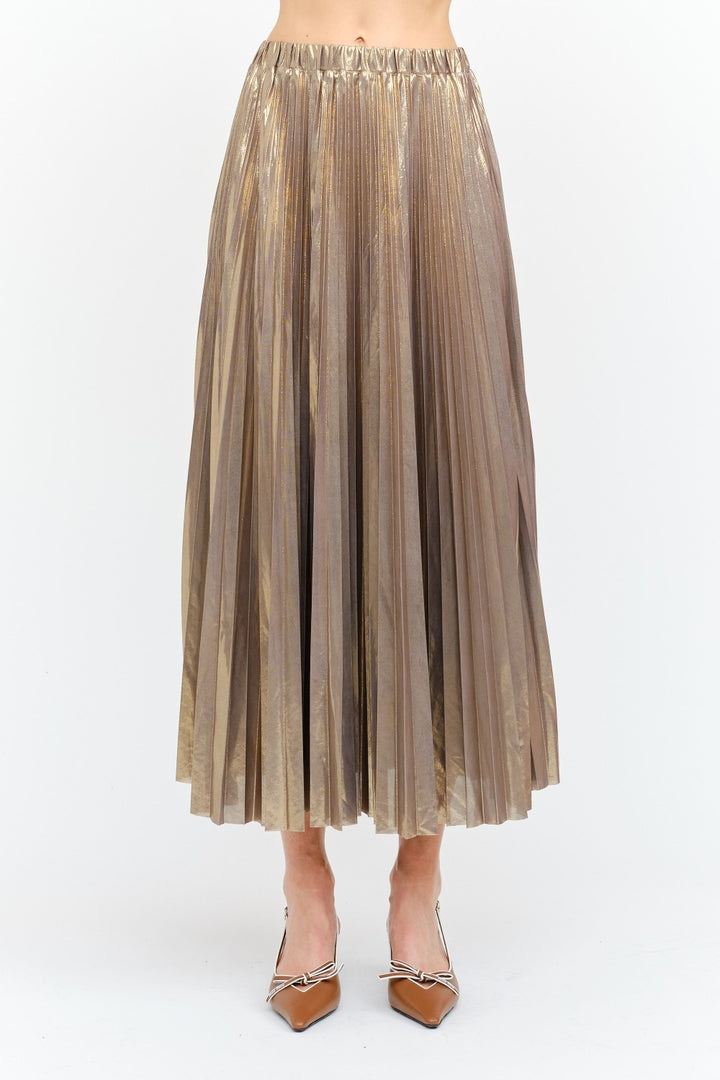 Alessandra Pleated Skirt Gunmetal