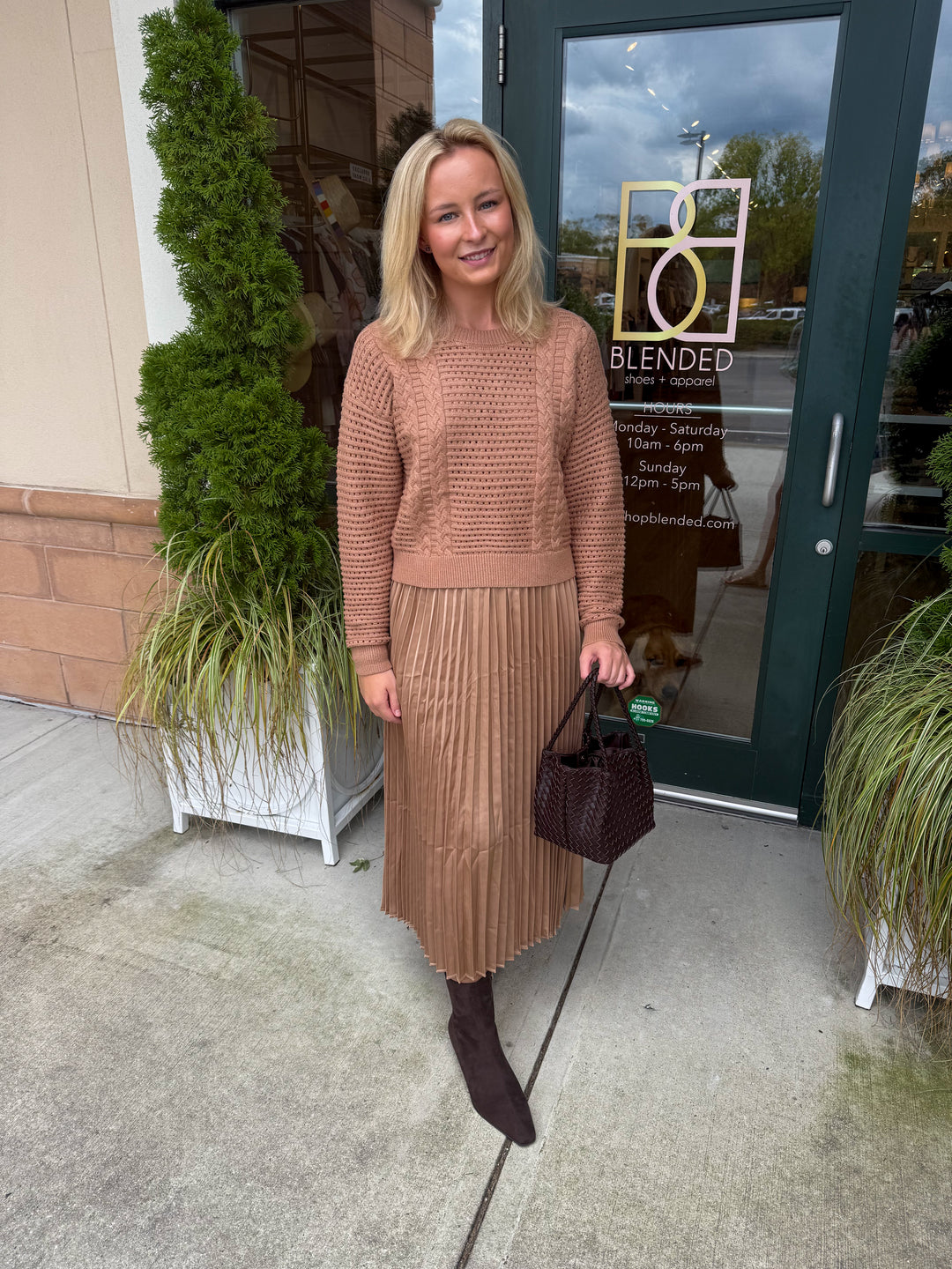 Sarah Sweater Dress Tan