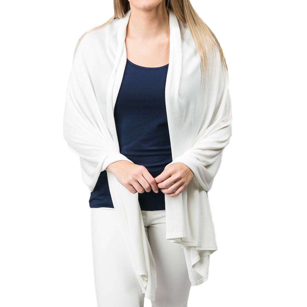Ari Bamboo Shawl Wrap Marshmallow White
