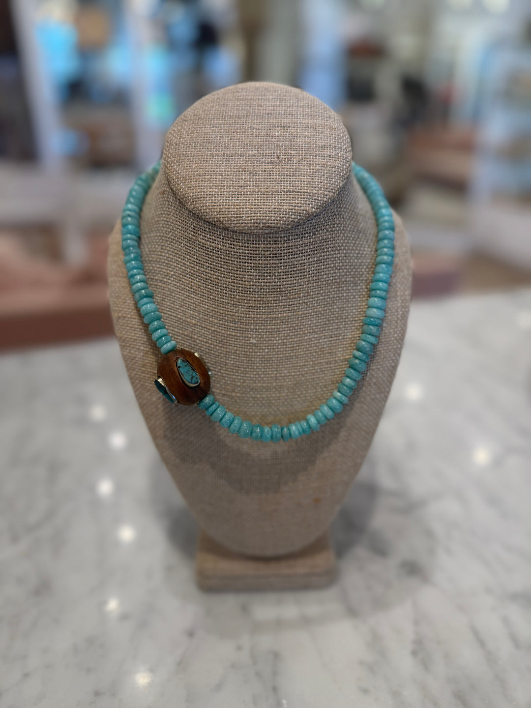 Icon Gemstone Necklace Aqua