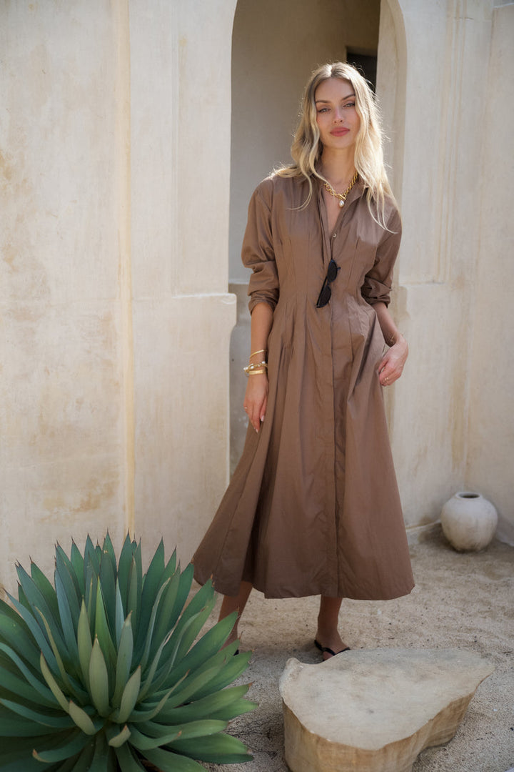 Emma Dress Espresso Cotton