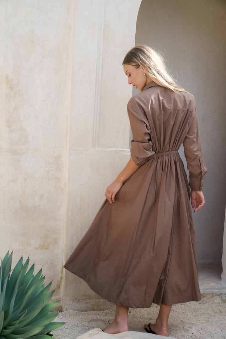Emma Dress Espresso Cotton