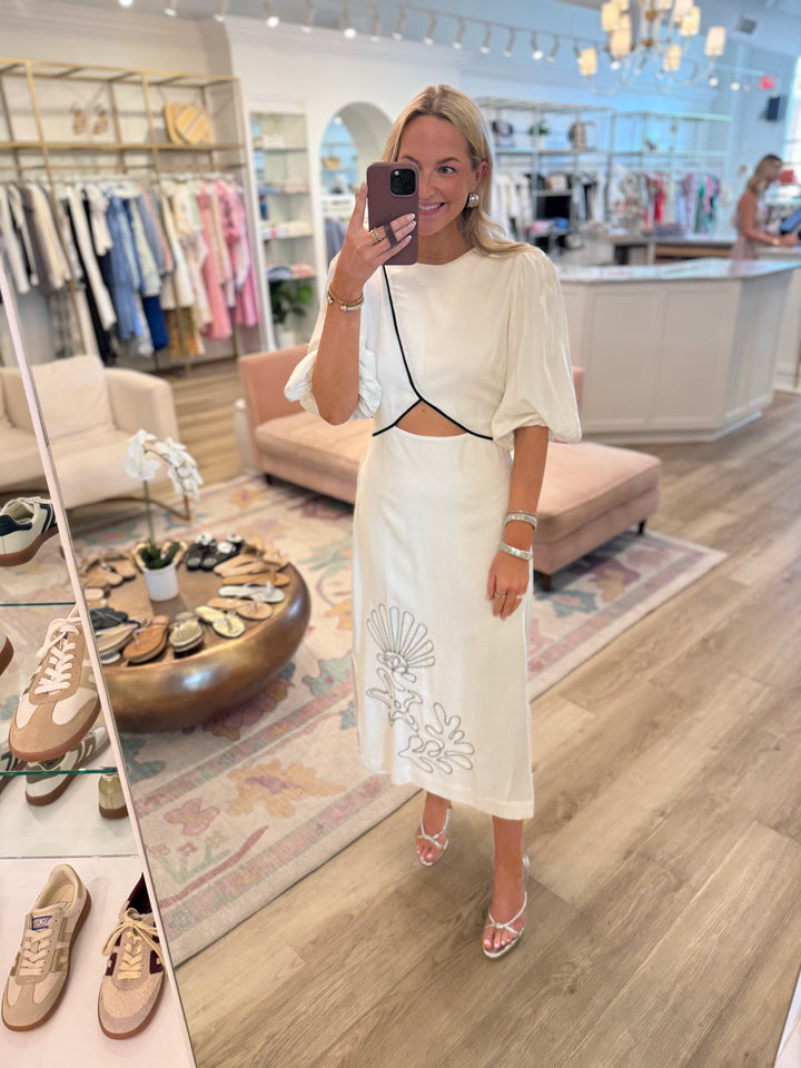 Shell Embroidered Maxi Dress