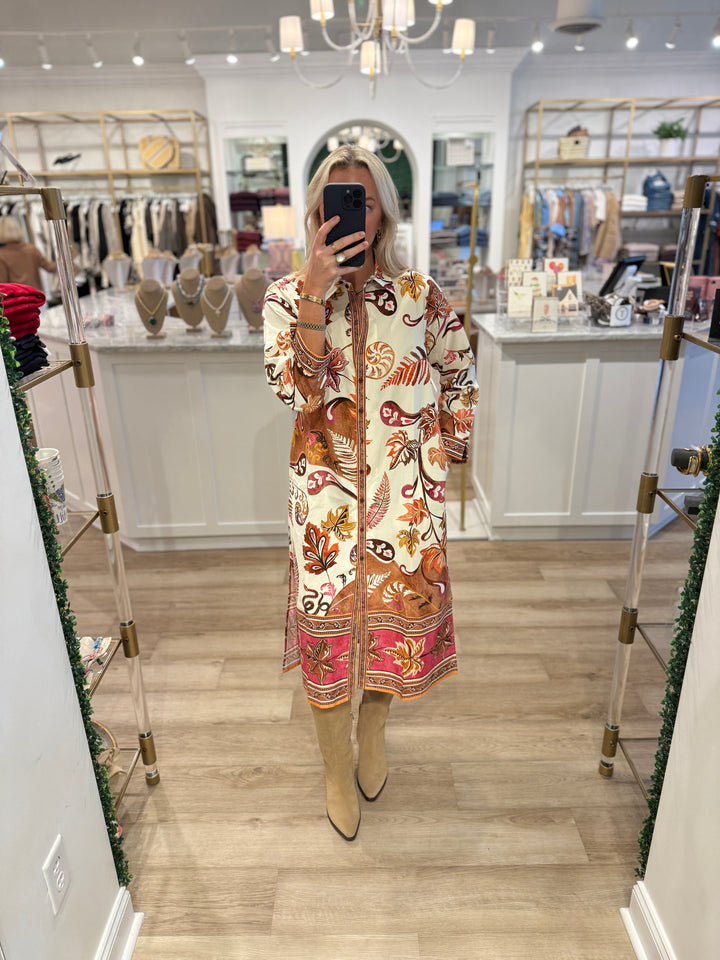 Eliza Long Shirt Dress Misty Fern
