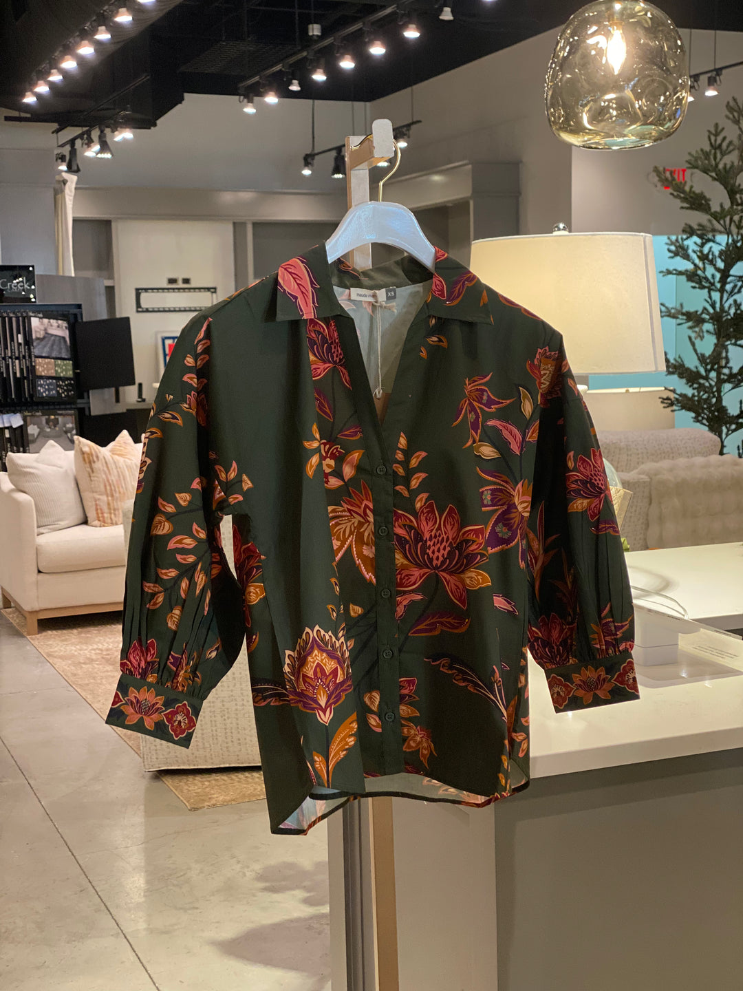 Elsa 3/4 Sleeve Top Olive Trail