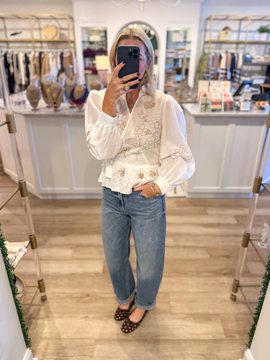 Cotton Blouse Garden Embroidery