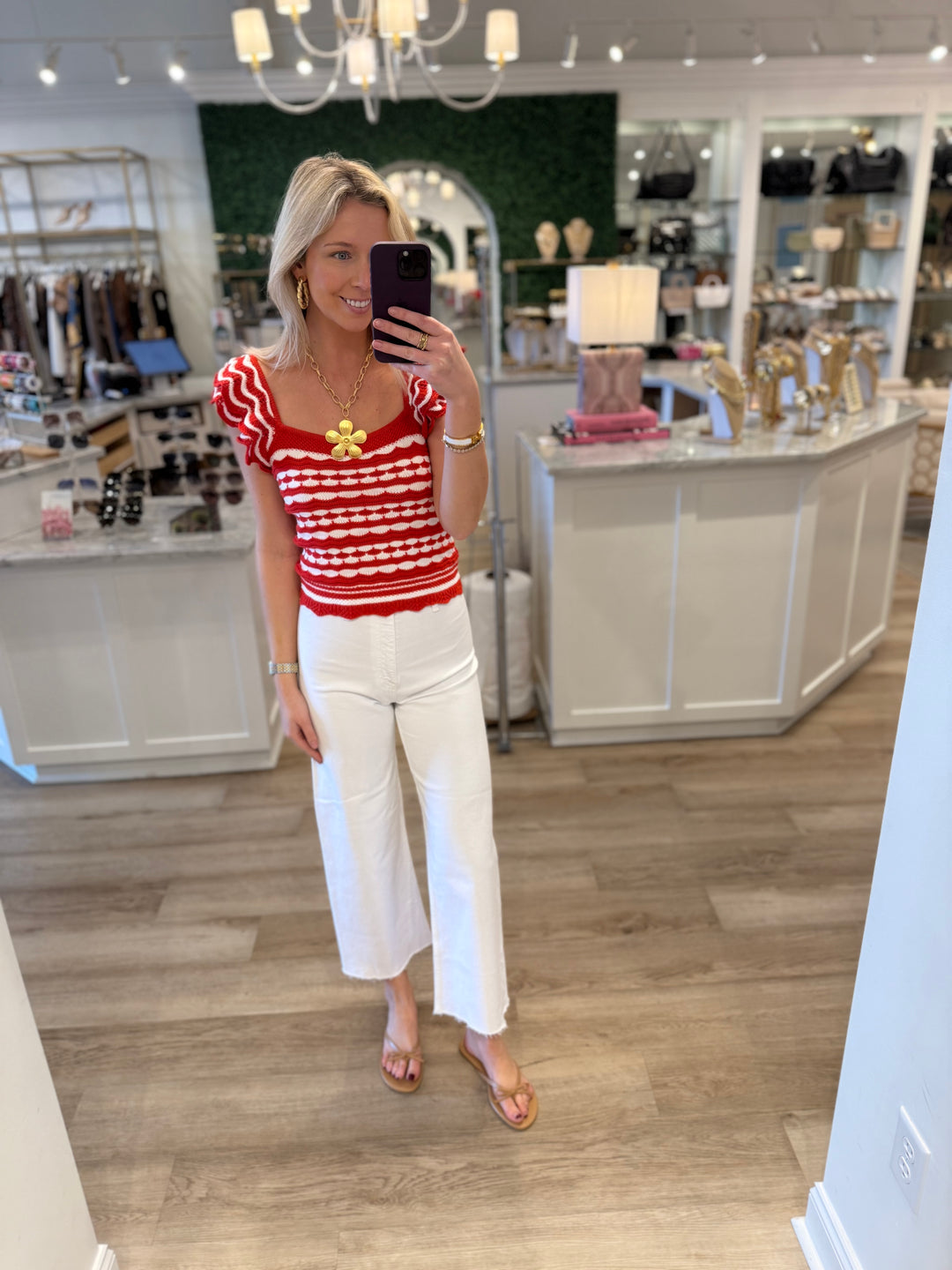 Two Tone Tank with Flutter Sleeves