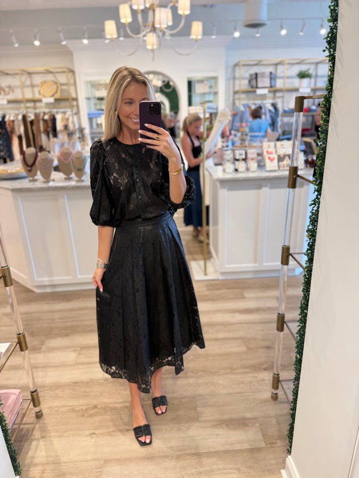 Nannie Textured Lace Top