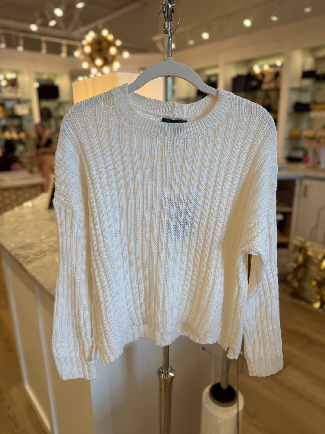Miles Cropped Crew Cotton White