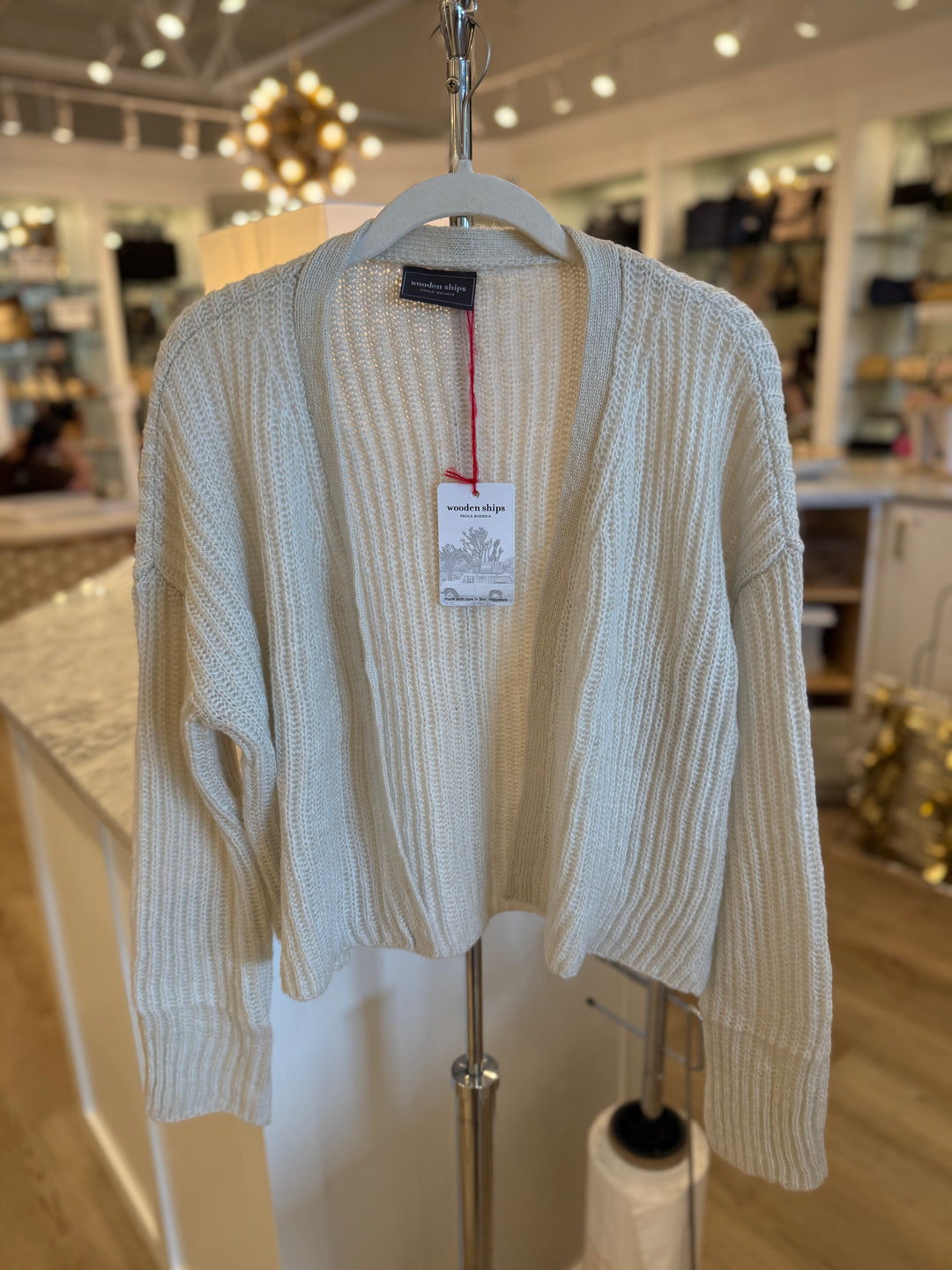 Ribbed Cropped Cardi Mirage