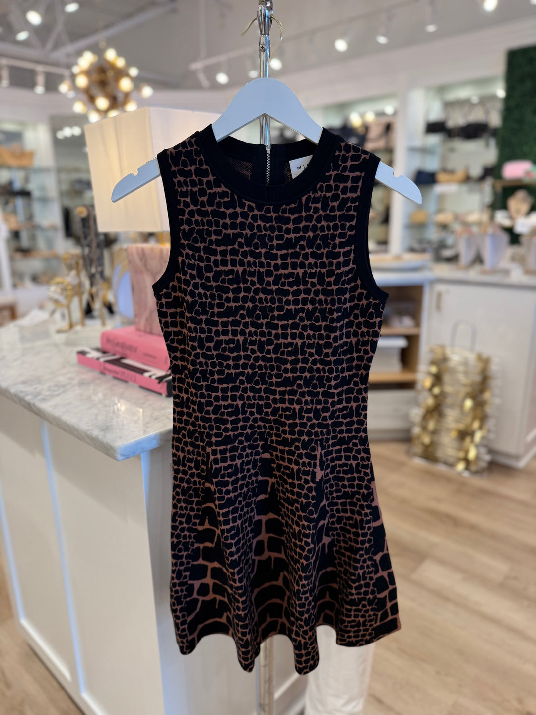 Jacquard Knit Mini Flare Dress