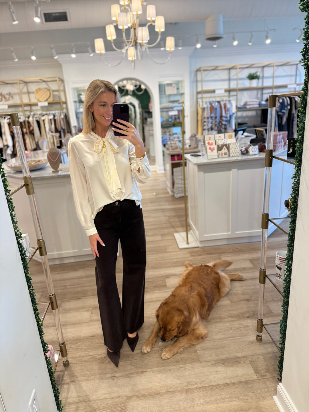 Peggy Long Sleeve Top Ivory