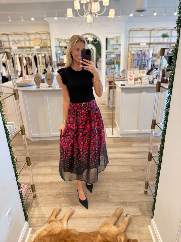 Maya Print Skirt Black