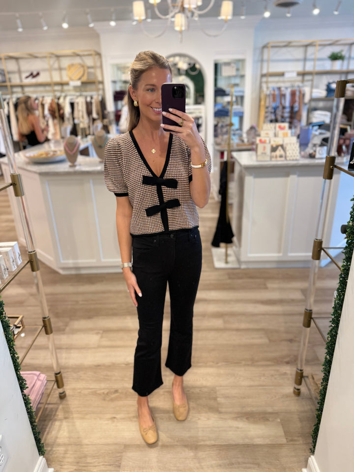 Elaine Puff Sleeve Bow Cardi