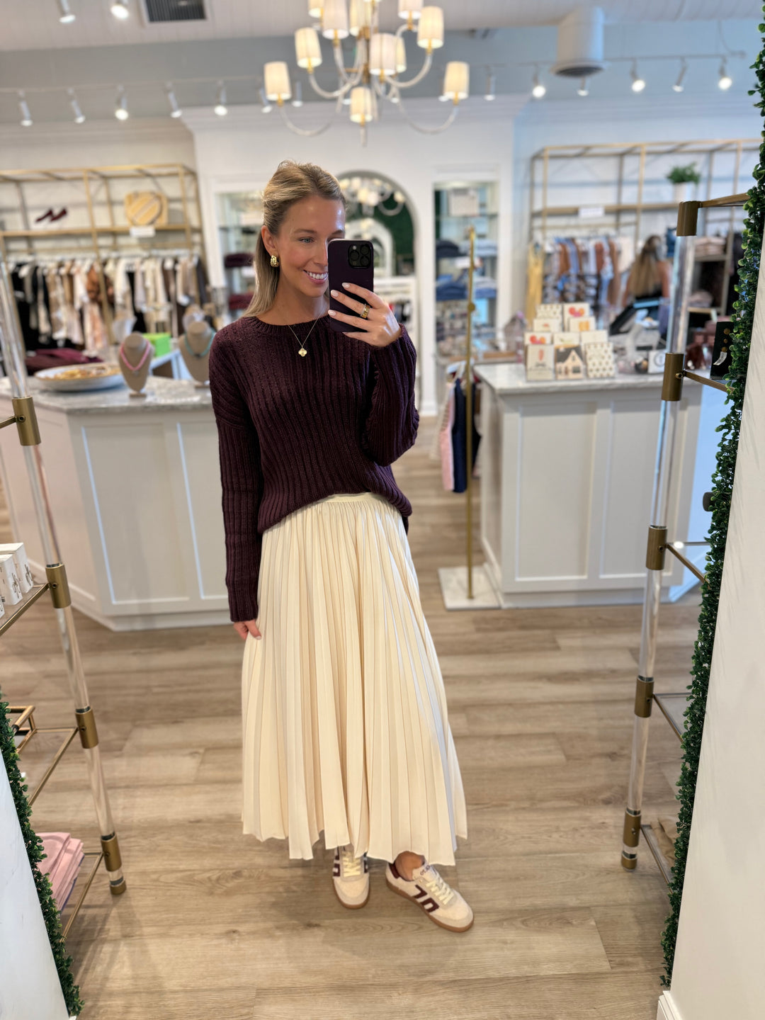 Miles Cropped Crew Chunky Plum Night