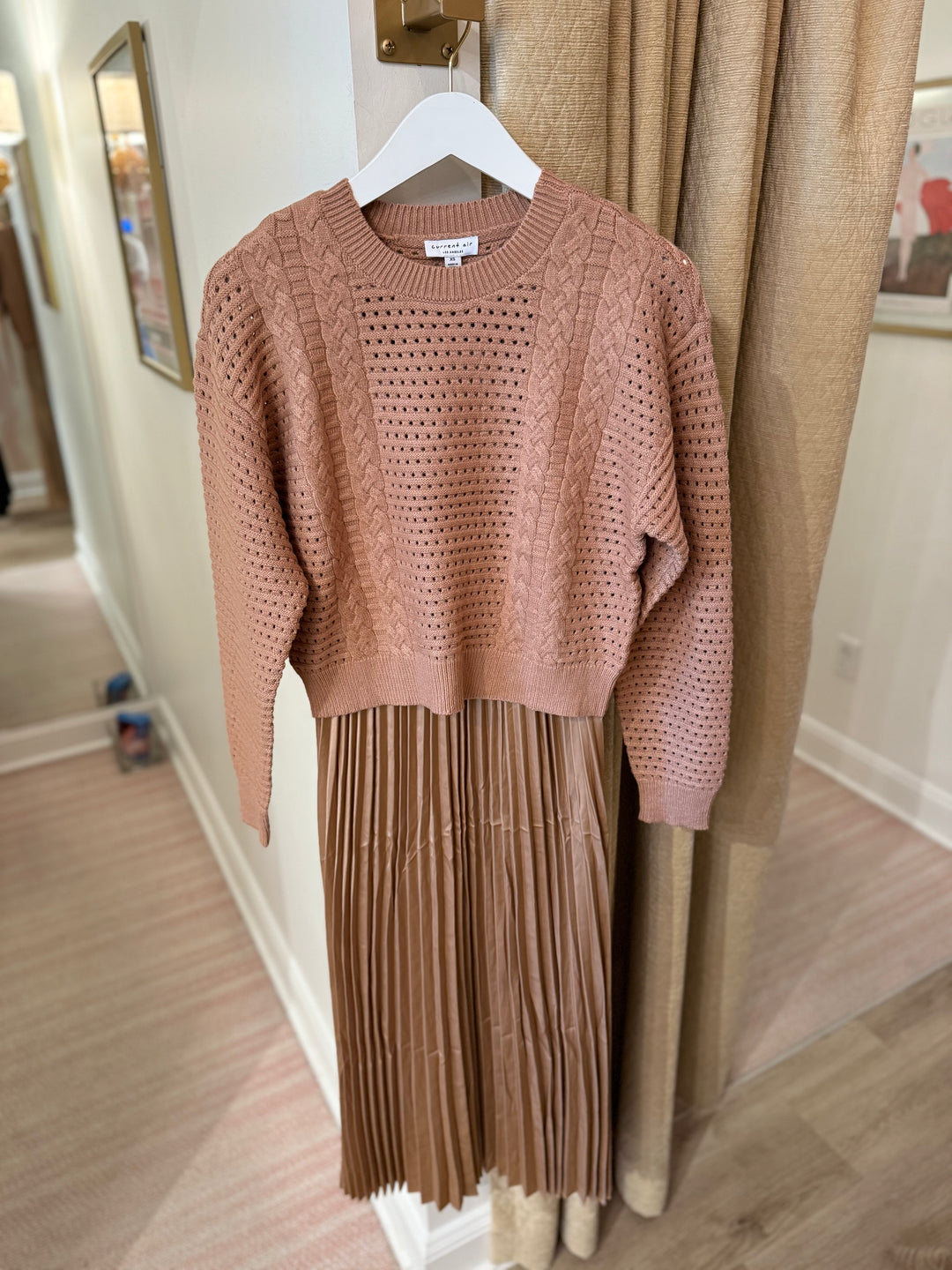 Sarah Sweater Dress Tan