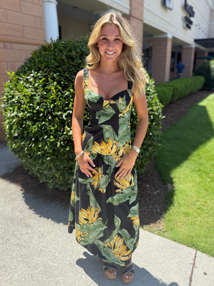Paradise Print Midi Dress