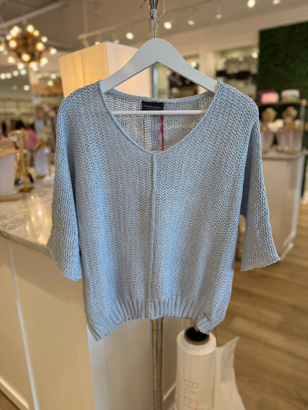 Kaya 3/4 Sleeve V Cotton Frigid Gray