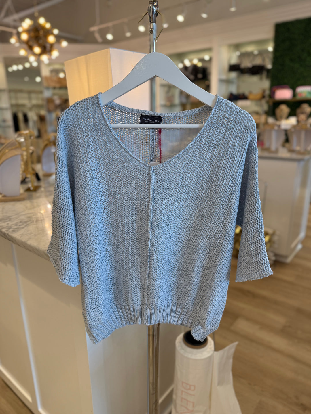 Kaya 3/4 Sleeve V Cotton Frigid Gray