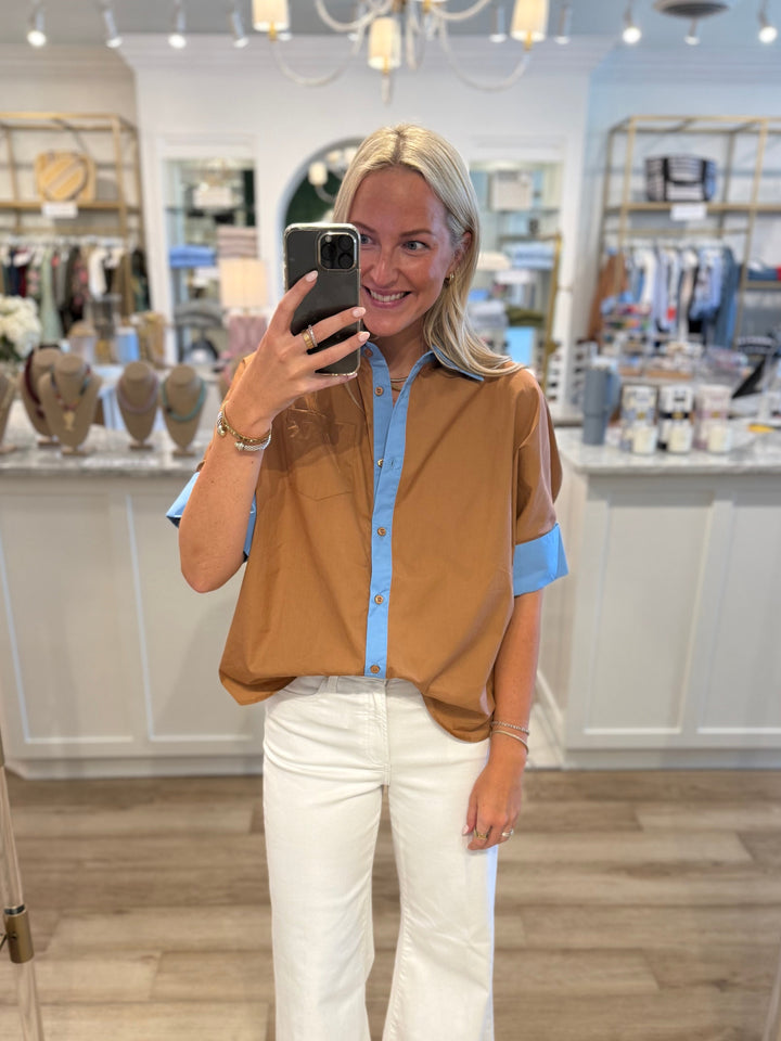 Abby Swing Top Coacoa & Blue