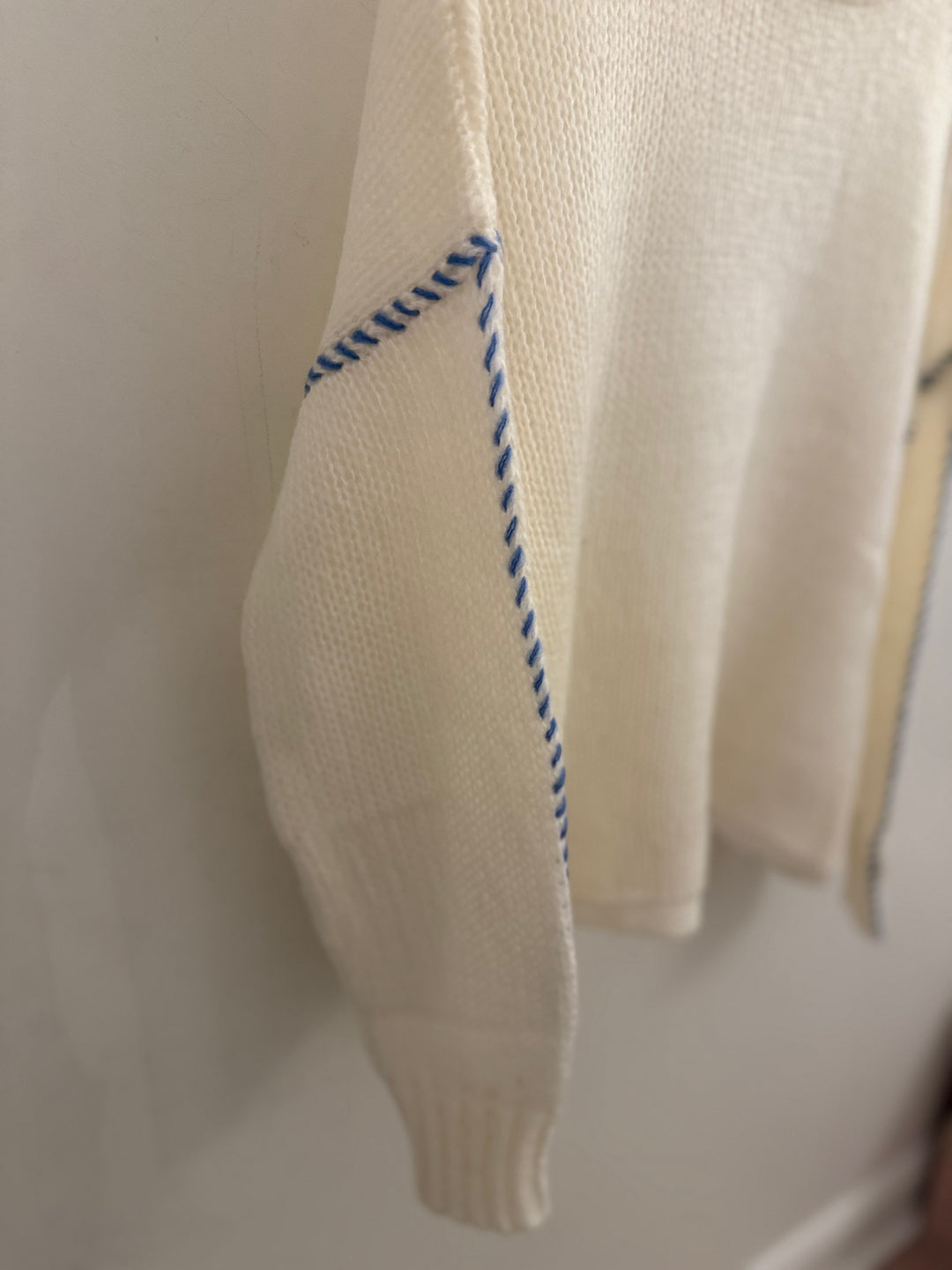 Topstitch Crew Chunky Pure Snow/Scandia Blue