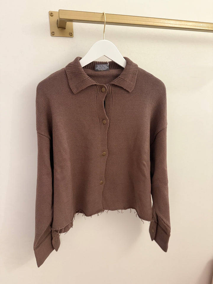 Avery Knit Jacket Cotton Dark Dusk