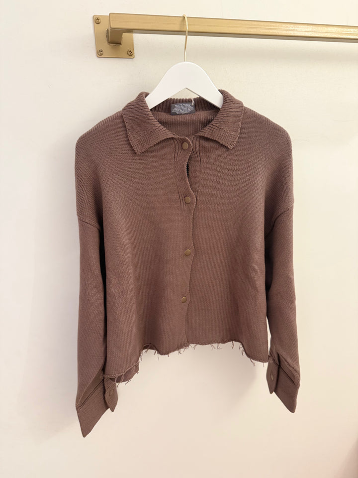 Avery Knit Jacket Cotton Dark Dusk