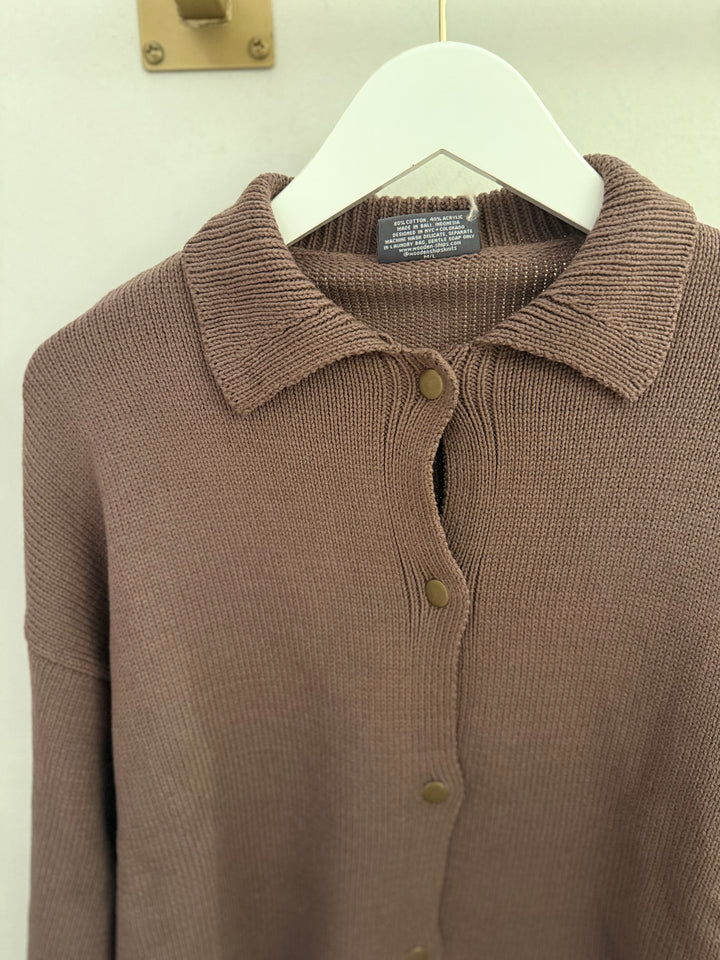 Avery Knit Jacket Cotton Dark Dusk