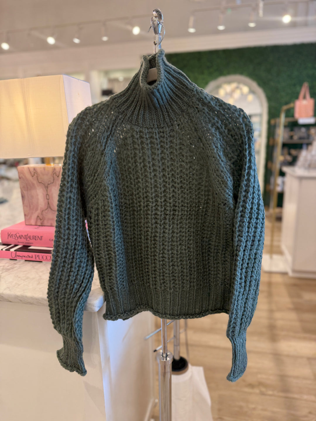 Tara Rails T Neck Chunky Smooth Olive