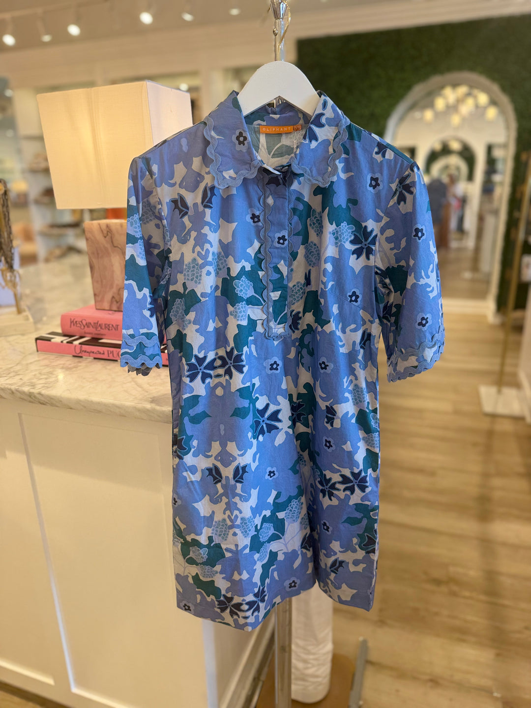 Collared Shirt Dress Mini Suzan Blue