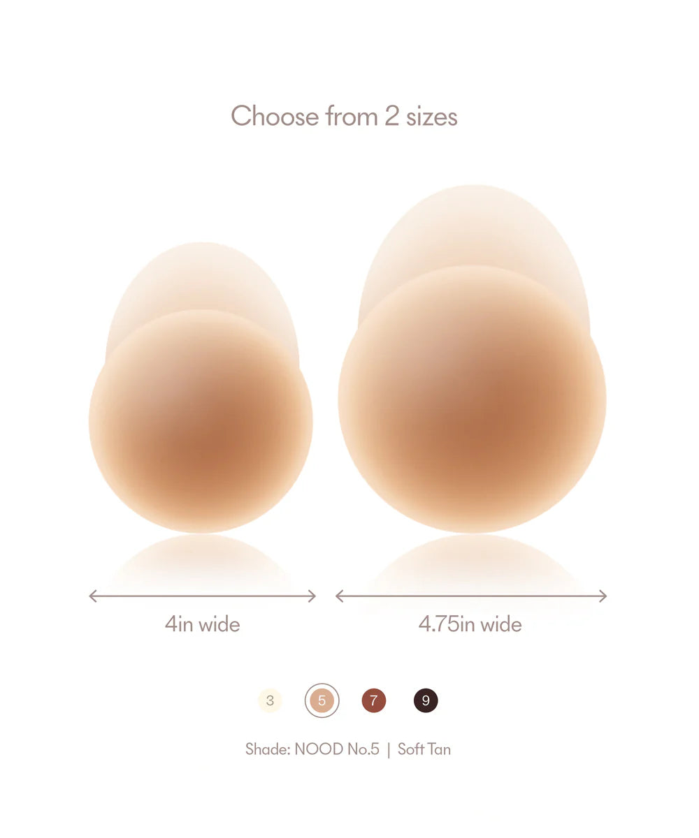 No-Show Extra Lift Reusable Adhesive Lifting Nipple Covers Soft Tan