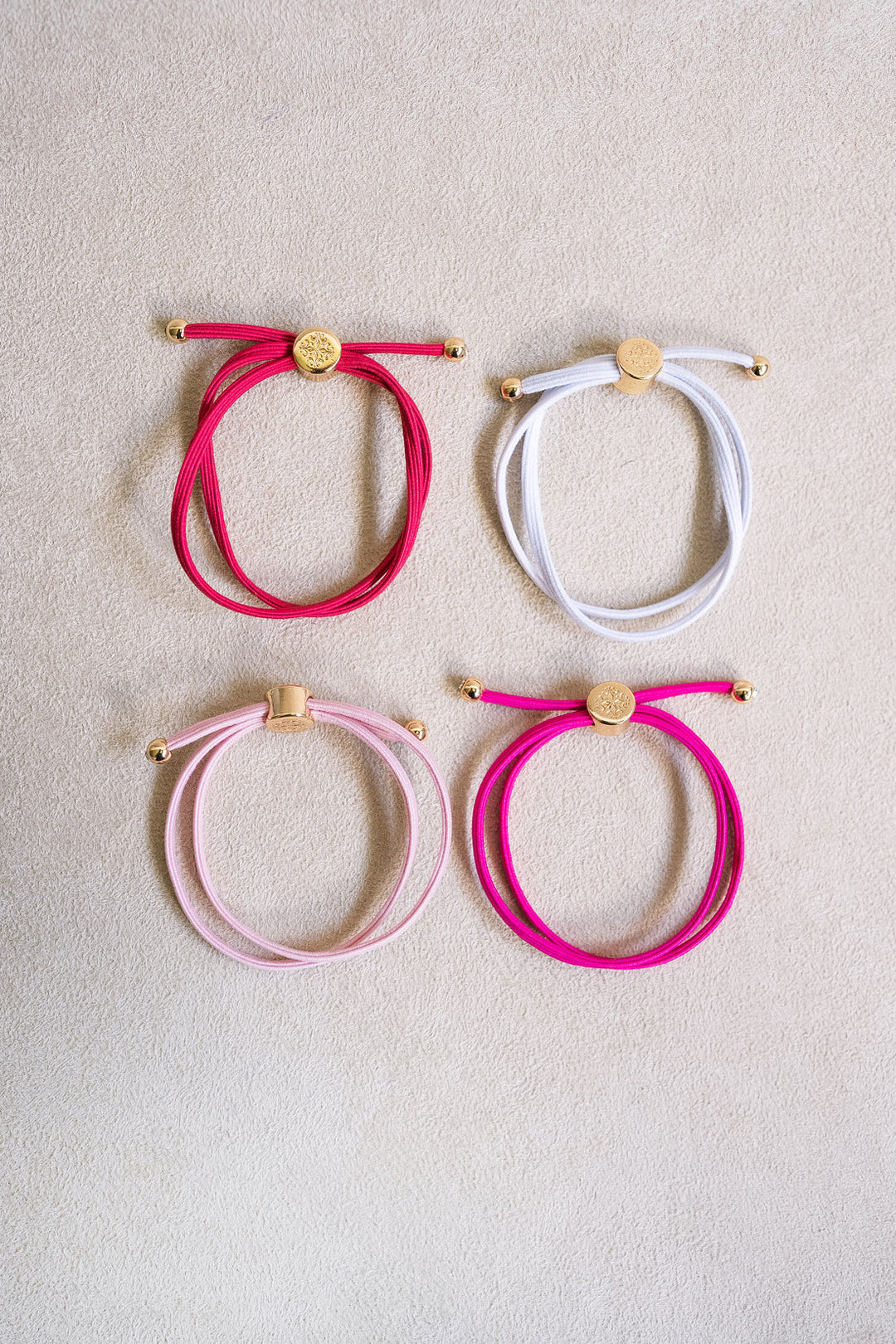Skinny Hair Tie Set Pink