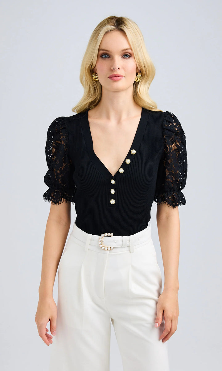 Meryl Lace Combo Sweater