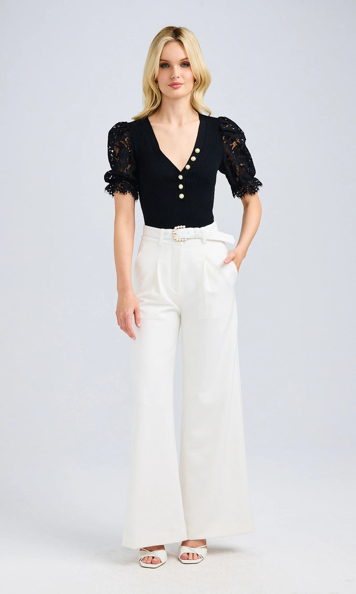 Meryl Lace Combo Sweater