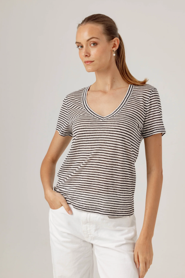 Stripe Linen Jerri Tee