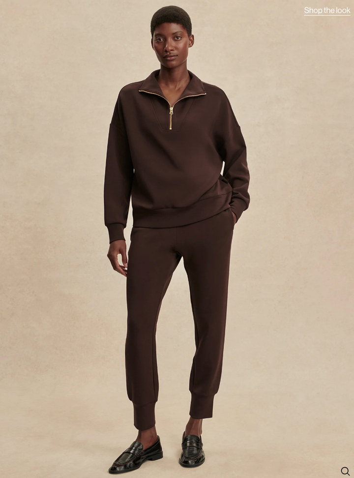 Milano Half Zip Sweat Coffee Bean