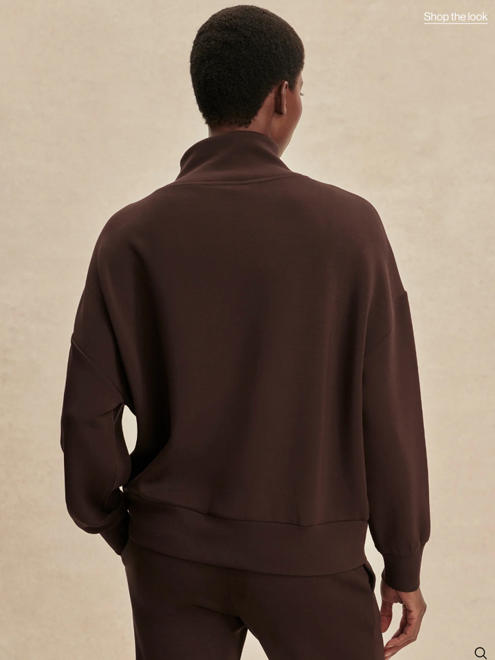 Milano Half Zip Sweat Coffee Bean