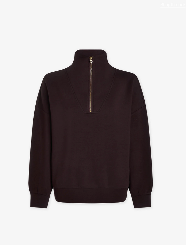 Milano Half Zip Sweat Coffee Bean