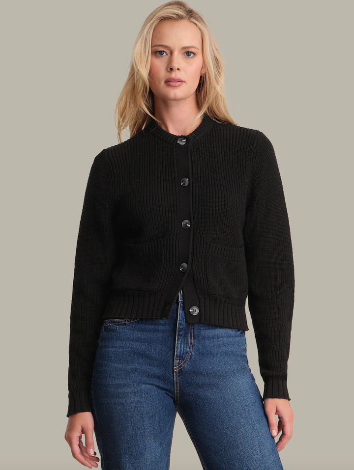 Palmer Crew Neck Cardigan Black