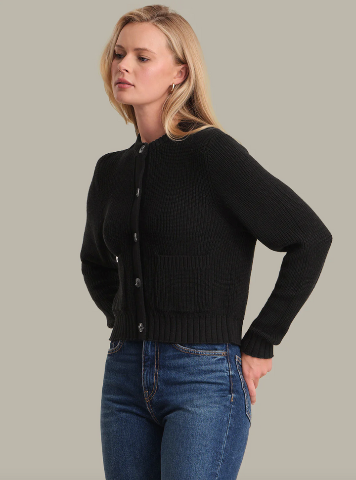 Palmer Crew Neck Cardigan Black