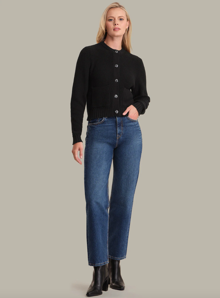 Palmer Crew Neck Cardigan Black