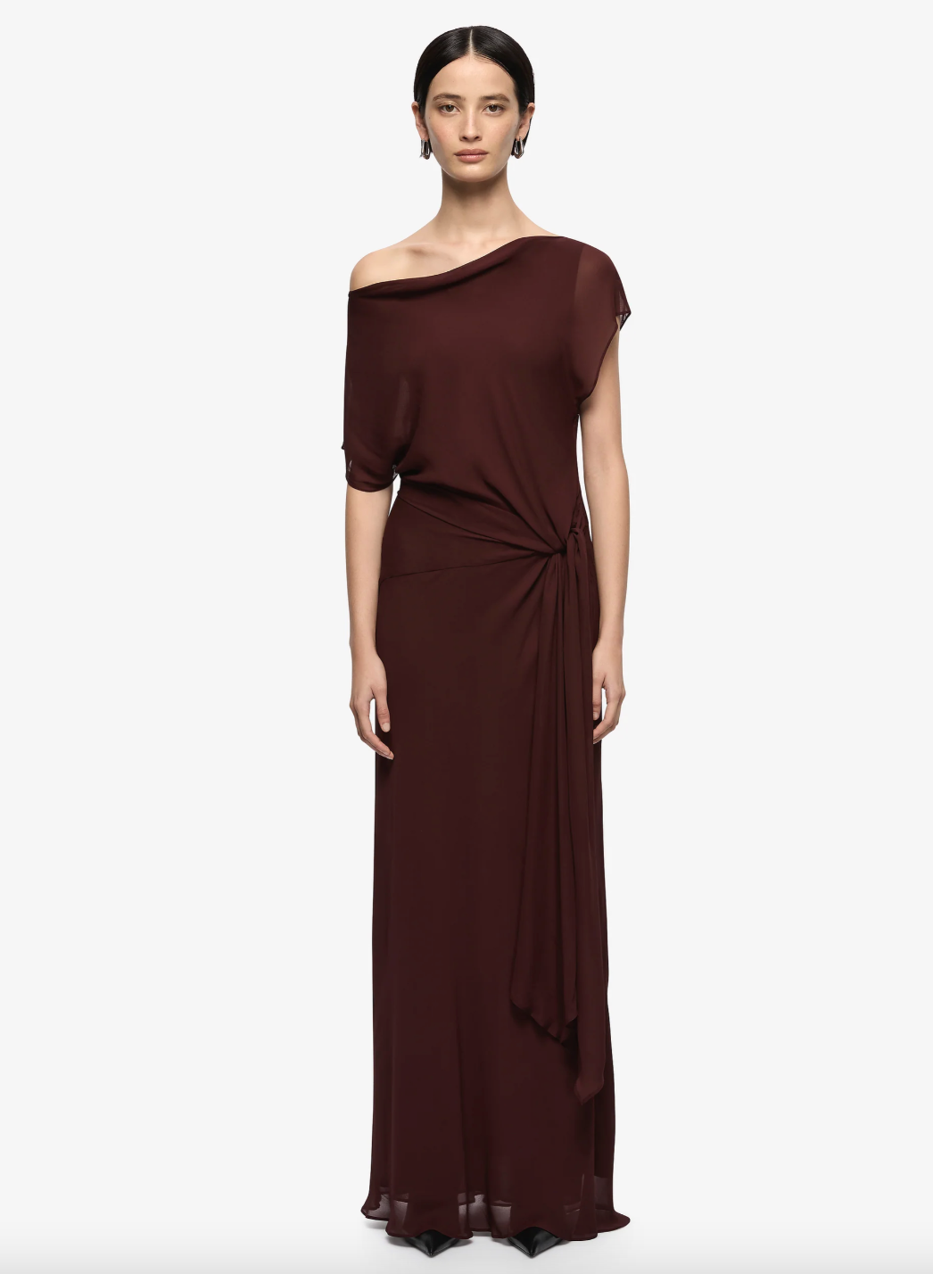Amanda Drape Maxi Dress Raisin – Blended Shoes + Apparel