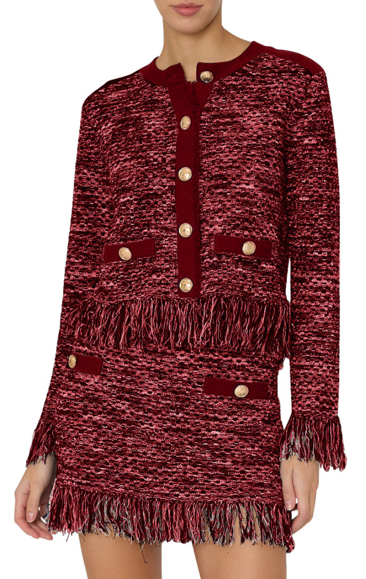 Kaia Textured Fringe Cardigan
