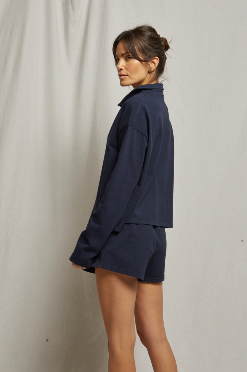 Alison Tenessee Jersey Collared Shirt Navy
