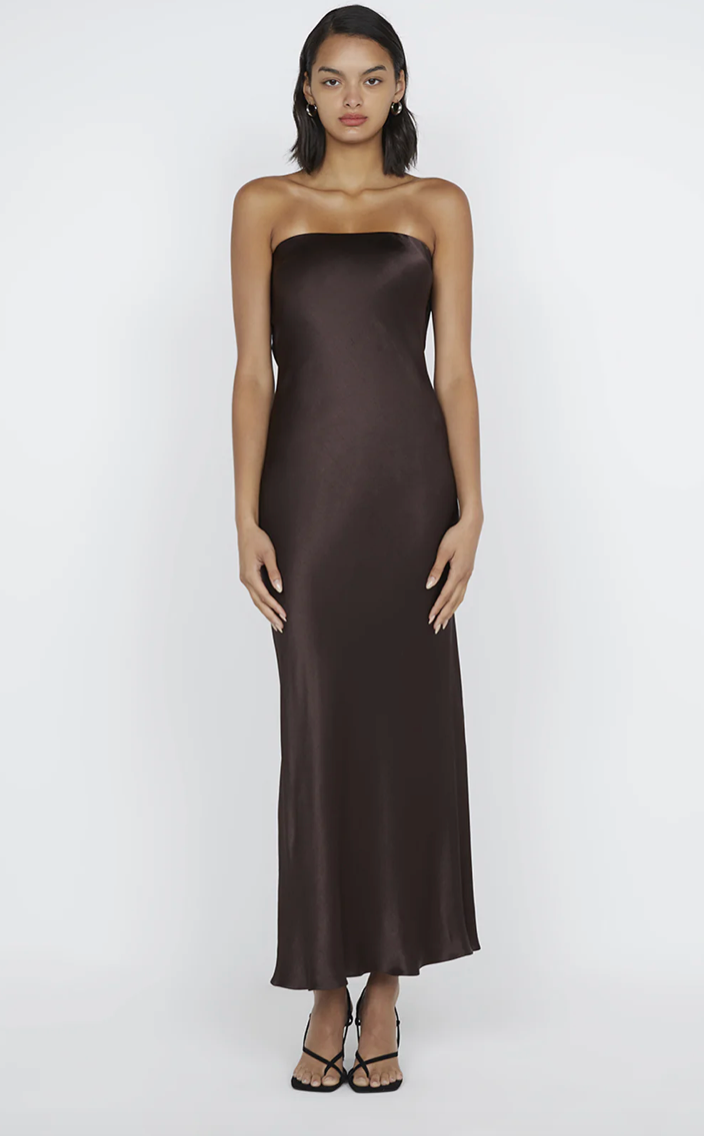 Moon Dance Strapless Dress Dark Chocolate