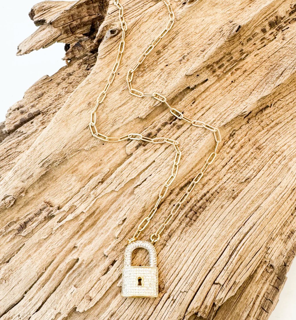Paperclip Pave Locket