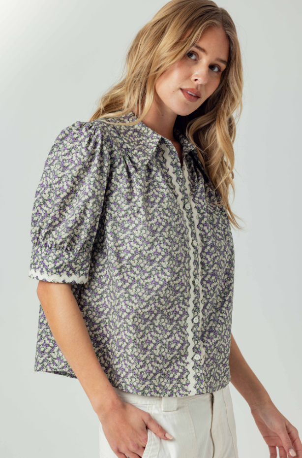 Zinnia Print Klariza Shirt